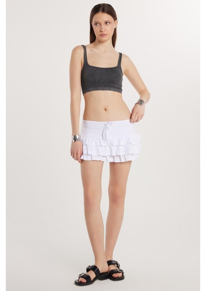 Kadın Regular Fit %100 Pamuk Düz Beyaz Etek modelleri