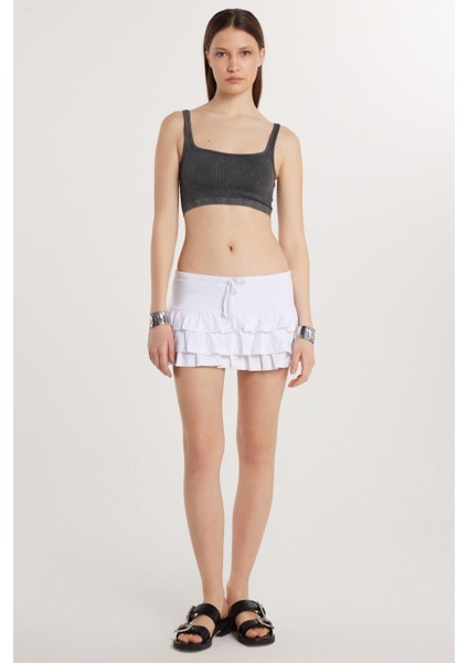 Kadın Regular Fit %100 Pamuk Düz Beyaz Etek fırsatları