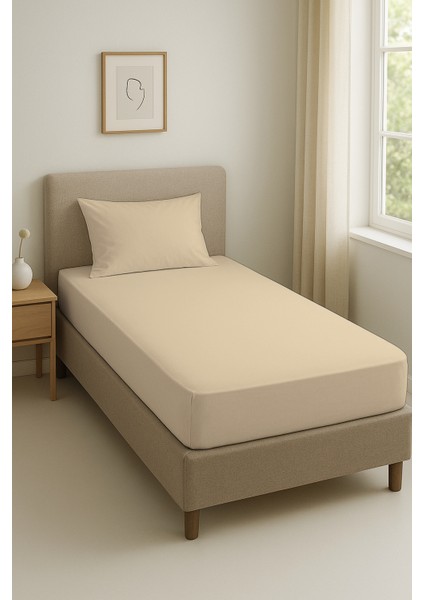 🛏️ Pamuklu Tek Kişilik 100X200+30 Lastikli Yastıklı Fitted Çarşaf – Örme Kumaş, Yumuşak Dokulu, Esnek ve Kolay Kullanım