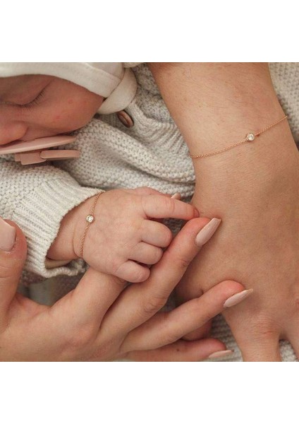 2'li Altın Renk Taşlı Zincir Bileklik Seti Özel Tasarım