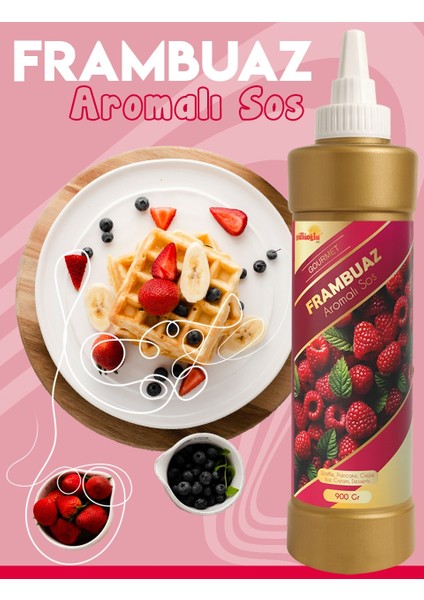 Frambuaz Aromalı Sos - Waffle & Krep & Pankek & Tatlı & Dondurma & Kruvasan Sos 900 gr modelleri