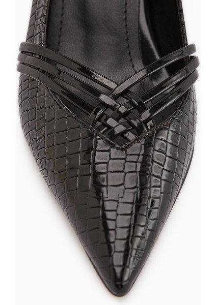 Riyam Siyah Kroko Desenli Kadın Stiletto modelleri