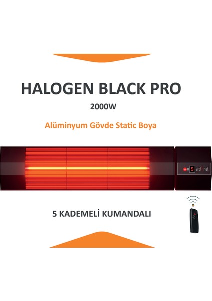 Halogen Black Pro 2000W Dış Mekan Isıtıcı-Kumandalı fiyatları