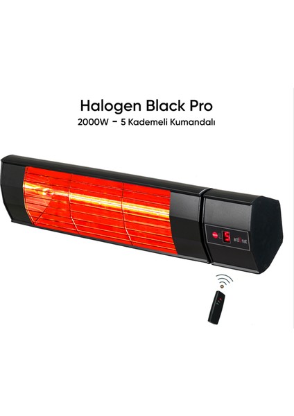 Halogen Black Pro 2000W Dış Mekan Isıtıcı-Kumandalı