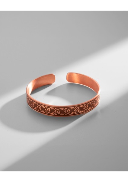 Sarmal Sarmaşık Desenli ve Dua Işlemeli Bakır Bilezik (Zeolit Taşı) modelleri