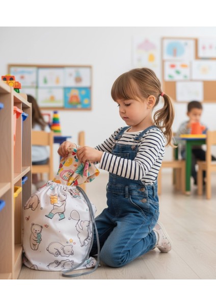Teddy Yedek Kıyafet, Yıkama Çantası, Seyahat, Plaj, Valiz Içi Düzenleme Büzgülü Bebek Çanta