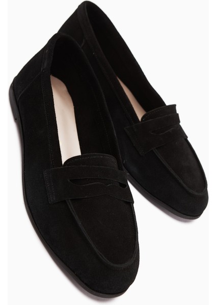 Solina Hakiki Deri Siyah Süet Makosen Ayakkabı Rahat Günlük Loafer fiyatları