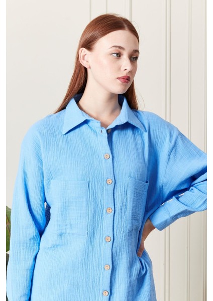 Soft %100 Koton Kumaş Şort Gömlek Takım