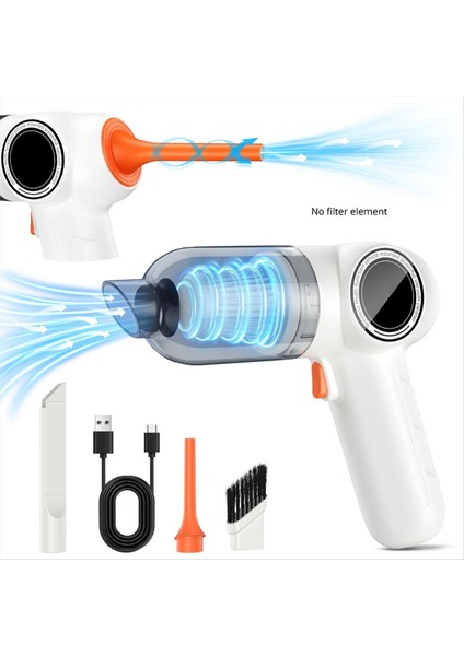 Akülü El Araç Süpürgesi, Toz Giderme ve Üfleme Için Yüksek Güçlü Mini Elektrikli Süpürge, Beyaz (Yurt Dışından) fırsatları