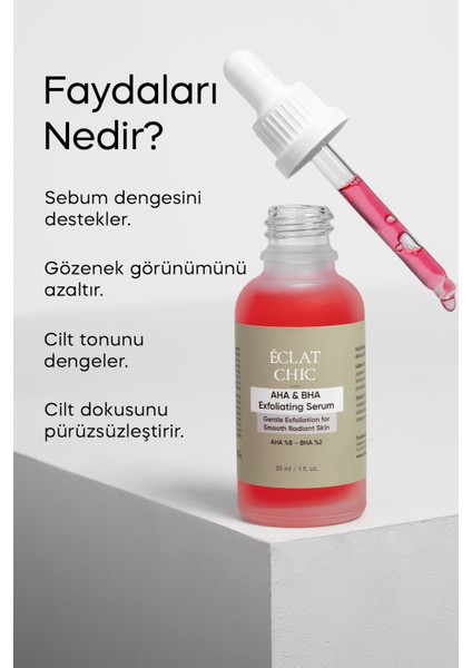 AHA & BHA Aydınlatıcı ve Canlandırıcı Cilt Bakım Serumu (AHA %8 + BHA %2) modelleri