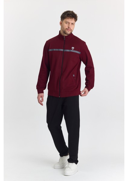 Erkek Pamuklu Tam Fermuarlı Eşofman Takımı Bordo 201462-B indirimleri