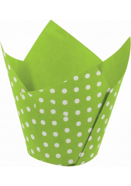 Kademeli Tulip Kek Kapsülü Yeşil 160X50 mm – 200 Adet
