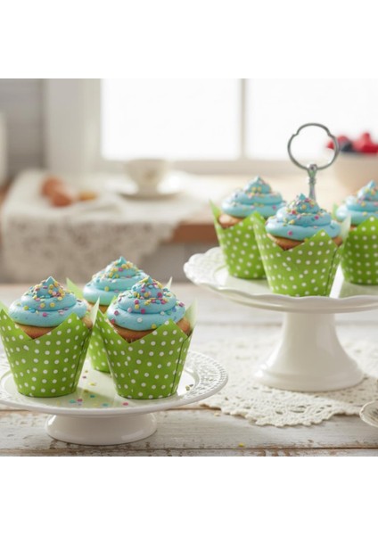 Kademeli Tulip Kek Kapsülü Yeşil 160X50 mm – 200 Adet fiyatları