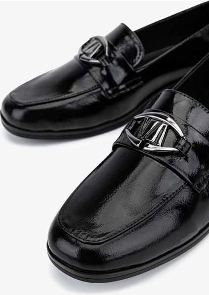 Kadın Hakiki Deri Siyah Rugan Loafer Ayakkabı 1065 2007 Bn Ayk SK25-26 Sıyah Rgn modelleri