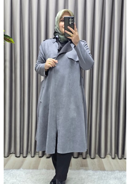 Kadın Tesettür Giyim Büyük Beden Süet Kap