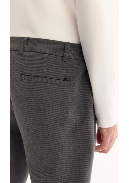 Erkek Antrasit Yanı Lastikli Viskon Karışımlı Slim Fit Pantolon A52Y3016