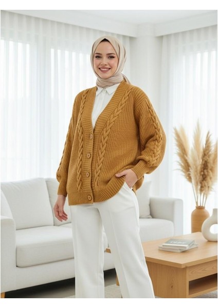 Örgü Zincir Detaylı Kışlık Hırka fiyatları