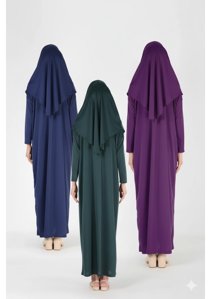 2133_TEK Parça Kaymaz Başörtülü Namaz Tesettür Elbisesi Boneye Son fiyatları