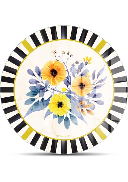 Cam Kesme Tahtası ve Sunumluk Yuvarlak Mackenzie Vintage Flower 30X30 cm fiyatları