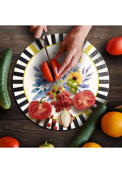 Cam Kesme Tahtası ve Sunumluk Yuvarlak Mackenzie Vintage Flower 30X30 cm fırsatları