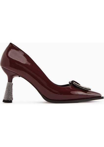 Merisa Bordo Rugan Taşlı Kadın Stiletto Ayakkabı fiyatları