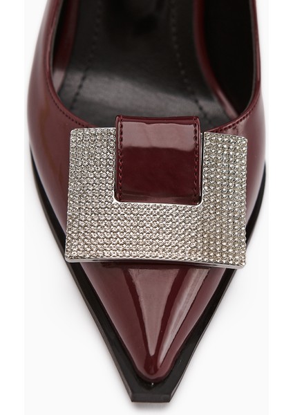 Merisa Bordo Rugan Taşlı Kadın Stiletto Ayakkabı modelleri