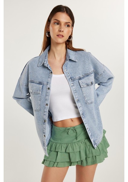 Kadın Regular Fit %100 Pamuk Düz Yeşil Etek fiyatları