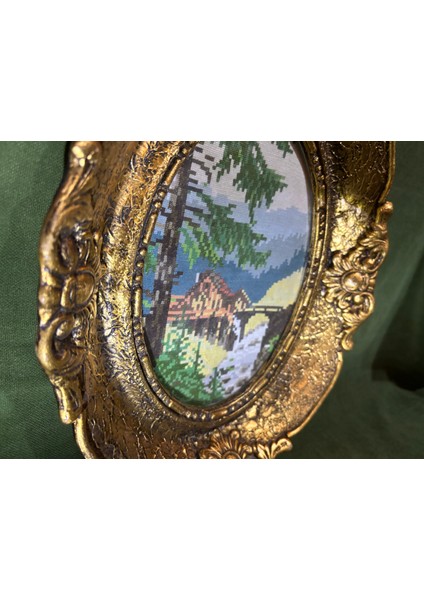 Ahşap Çerçevesinde Avrupa Goblen Pano 33 cm 27 cm Ölçülerinde modelleri