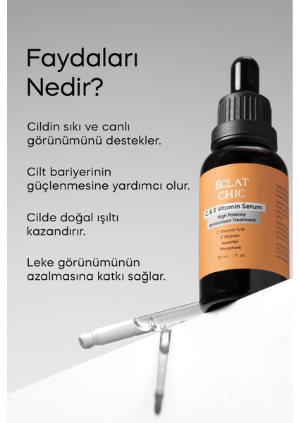 C&E Aydınlatıcı ve Canlandırıcı Cilt Bakım Serumu (Sodium Ascorbyl Phosphate + Niacinamide) modelleri