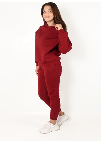 2610 Kapşonlu Paçası Lastikli Üç İplik Takım