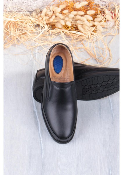 32780 Siyah Yumuşak Esnek Deri Erkek Ayakkabı