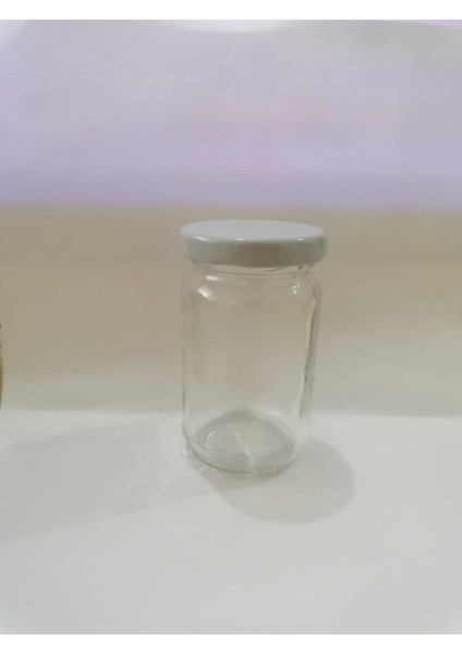 50 Adet 105 cc Cam Kavanoz -Beyaz Kapak - Hediyelik , Hobi , Düğün, Nişan-Mini Kavanoz