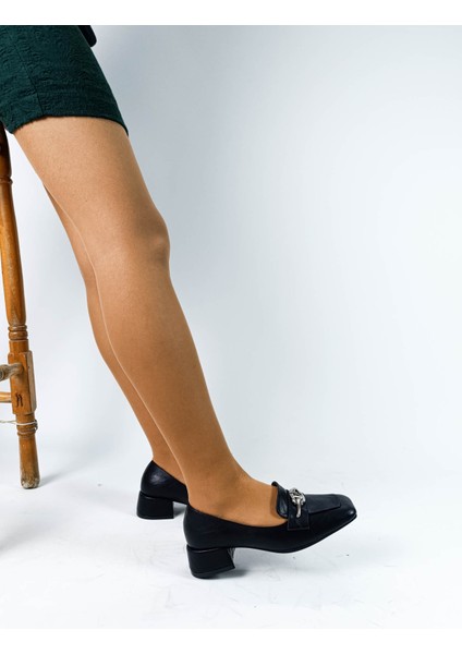 Siyah Renk Kalın Topuklu Tokalı Kadın Topuklu Ayakkabı fırsatları