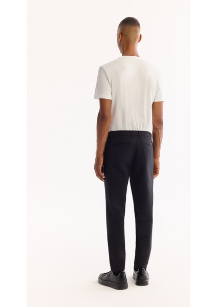 Erkek Siyah Yanı Lastikli Hızlı Kuruyan Kırışmayan Slim Fit Pantolon A52Y3077