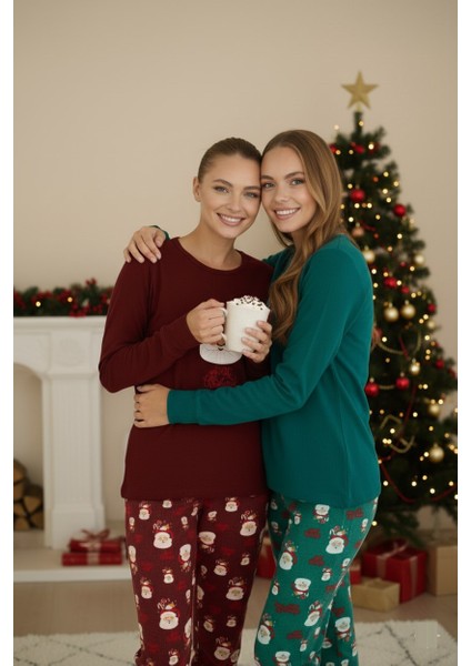 Kadın Bisiklet Yaka Düğmesiz Bilekler Lastikli/jogger Yumuşak Termal Kışlık Pijama Takımı fırsatları