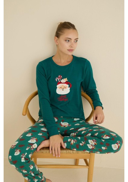 Kadın Bisiklet Yaka Düğmesiz Bilekler Lastikli/jogger Yumuşak Termal Kışlık Pijama Takımı indirimleri