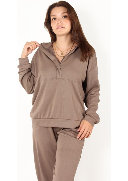 25120 Yarım Fermuar Parçalı Dik Yaka Alt Üst Takım fırsatları