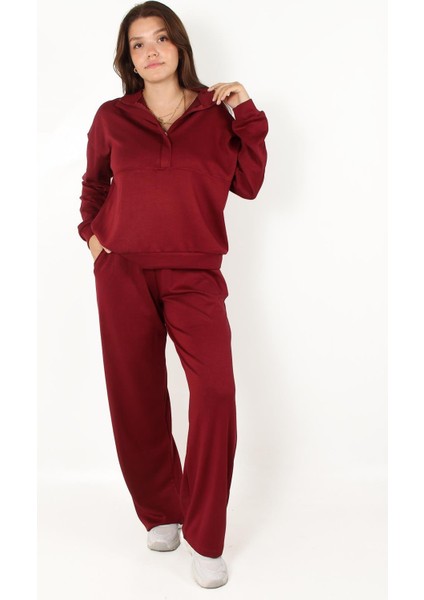 25120 Yarım Fermuar Parçalı Dik Yaka Alt Üst Takım