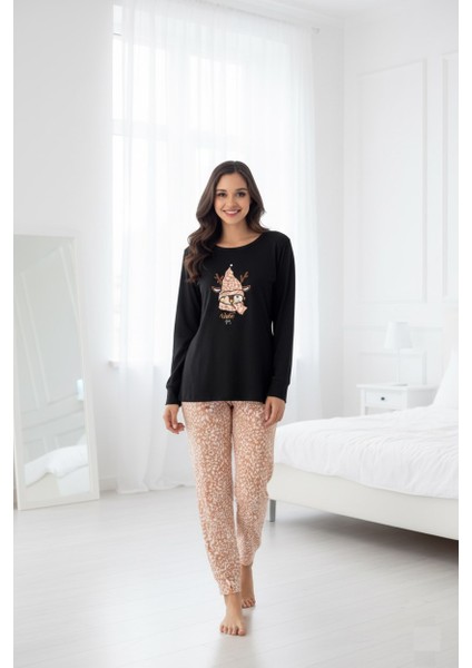 Kadın Bisiklet Yaka Düğmesiz Bilekler Lastikli/jogger Yumuşak Termal Kışlık Pijama Takımı modelleri