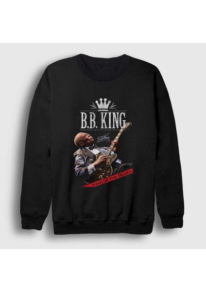 Unisex Siyah King Of The Blues B B King Sweatshirt