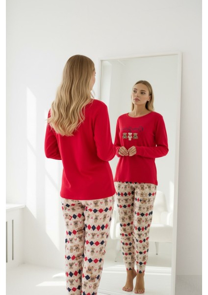 Kadın Bisiklet Yaka Düğmesiz Bilekler Lastikli/jogger Yumuşak Termal Kışlık Pijama Takımı fırsatları