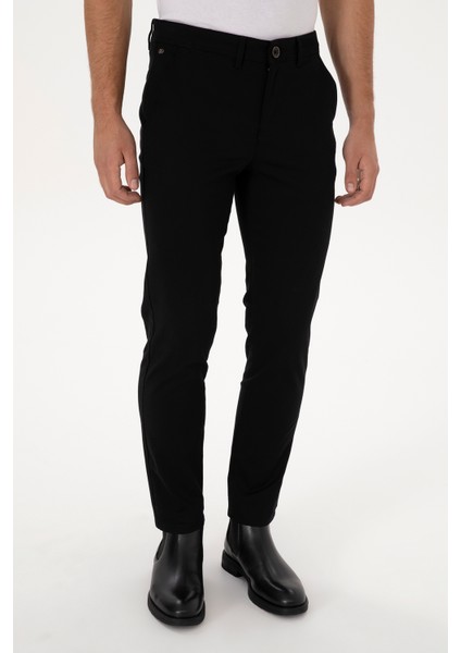 Erkek Siyah Pantolon (Kanvas-Chino) 50308762-VR046 fiyatları