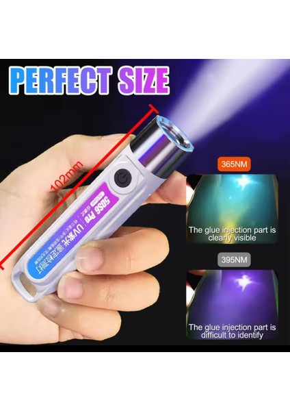 Uv El Feneri 365NM Siyah Işık USB Şarj Edilebilir Ultraviyole LED Blacklight Woods Lamba Güçlü Floresan Taşınabilir Dedektör