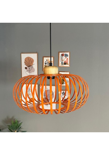 Este Turuncu Sarkıt Avize Geniş Ahşap Iç Mekan Aydınlatma Dekoratif Mutfak Hol Cafe Ofis modelleri