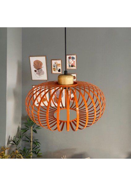 Este Turuncu Sarkıt Avize Geniş Ahşap Iç Mekan Aydınlatma Dekoratif Mutfak Hol Cafe Ofis indirimleri