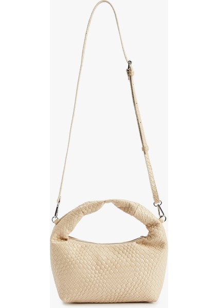 Suni Deri Saplı Örgü Dokulu Askılı Çapraz Çanta modelleri