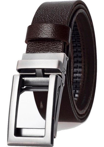 Otomatik Tokalı Deliksiz %100 Hakiki Manda Derisi Klasik Erkek Kemeri ve Kahverengi Şerit modelleri