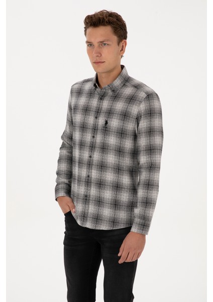 Erkek Siyah Gömlek Desenli 50308583-VR046 modelleri