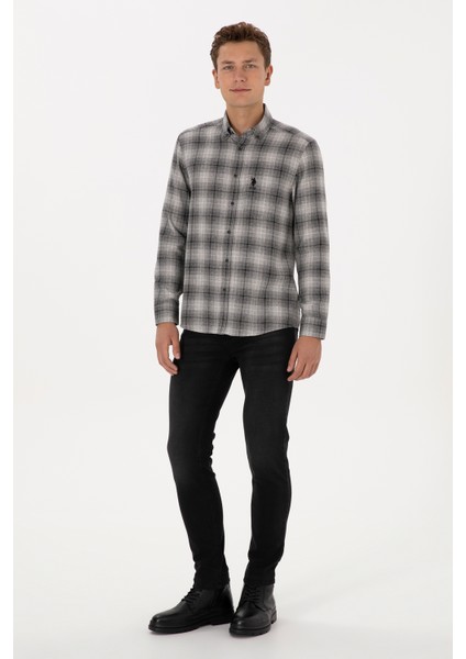 Erkek Siyah Gömlek Desenli 50308583-VR046 fırsatları