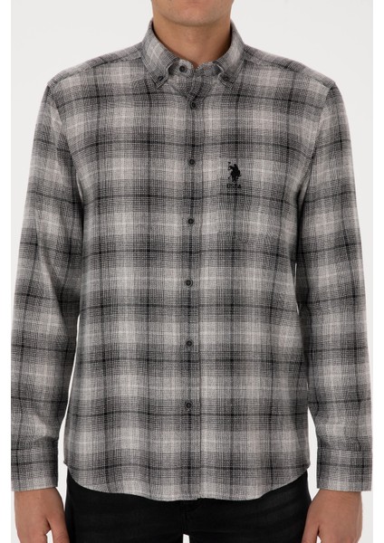 Erkek Siyah Gömlek Desenli 50308583-VR046